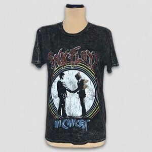 Pink Floyd In Concert Graphic T-Shirt Gray White Tie Dye S